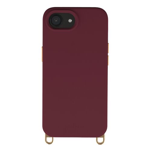 Selencia Coque arrière Rivièra avec MagSafe avec crochets amovibles iPhone 17e / 16e Bold Burgundy