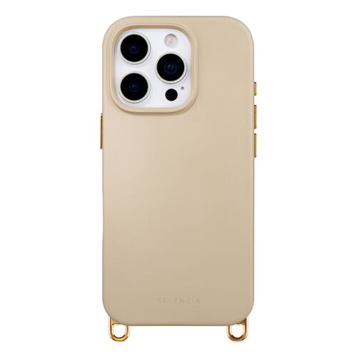 Selencia Coque arrière Rivièra avec MagSafe avec crochets amovibles iPhone 16 Pro Max Milky Latte