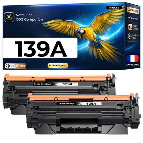 W1390A 139A toner compatible pour HP LaserJet Pro 3001dn 3001dw 3002dn Noir avec puce 2 x 1500 pages