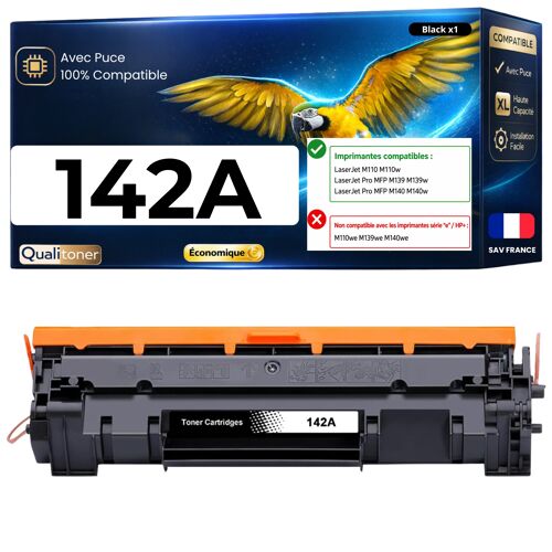 W1420A 142A Toner Noir compatible pour HP LaserJet M109a M110w M112a MFP M139a M139w M140a M142w avec puce 950 pages hors HP+
