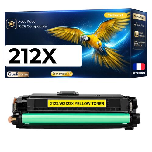 W2122X 212X toner Jaune compatible pour HP Color LaserJet Enterprise M554dn M555dn M578dn M578f 10000 pages