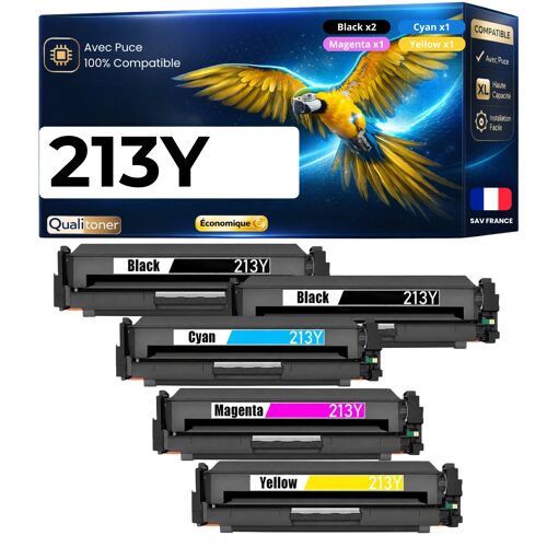 W2130Y W2131Y W2132Y W2133Y HT213Y 5 Toners compatible pour HP 5700dn 6700dn 6701dn 5800dn 6800dn Noir Cyan Magenta Jaune