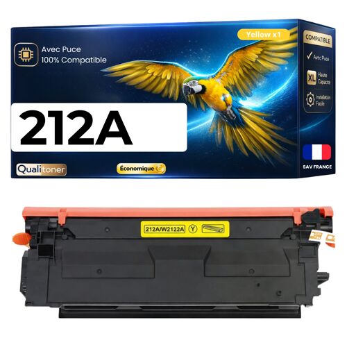 W2122A 212A toner Jaune compatible pour HP Color LaserJet Enterprise M554dn M555dn M555x 4500 pages