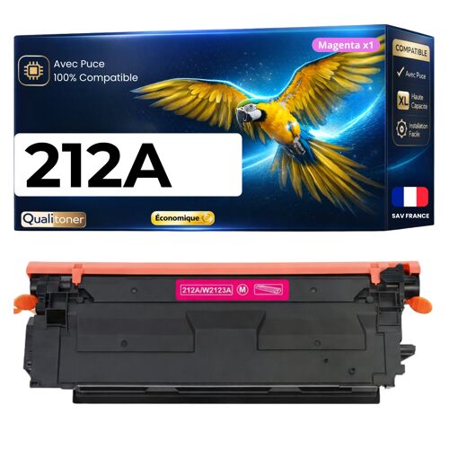 W2123A 212A toner Magenta compatible pour HP Color LaserJet Enterprise M554dn M555dn M555x 4500 pages