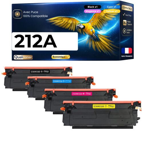W2120A W2121A W2122A W2123A 212A 4 toners compatible pour HP Color LaserJet Enterprise M554dn M555dn M555x
