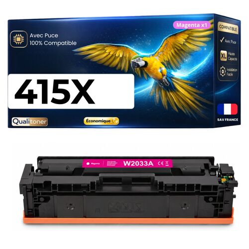 W2033X 415X toner compatible pour HP Color LaserJet Pro M454dn M479fdn Magenta avec puce 6000 pages