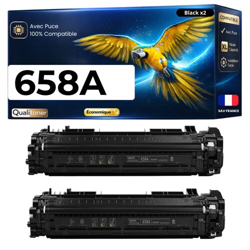 2x W2000A HP 658A Toners Noir compatibles pour HP Color LaserJet Enterprise M751dn M751n avec puce 2 x 7000 pages