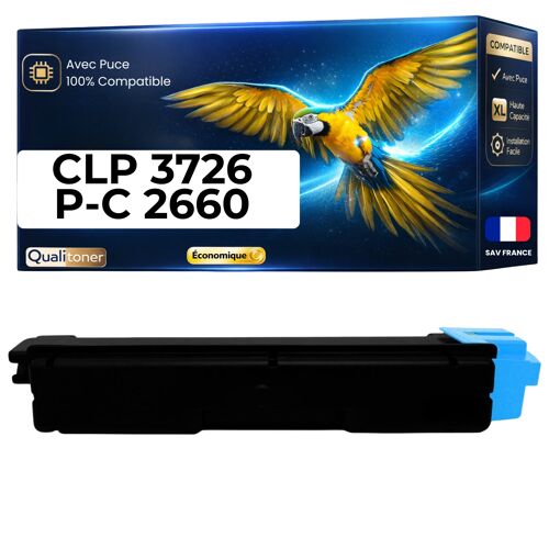 Toner compatible pour Triumph Adler UTAX 4472610011 CLP 3726 P-C 2660 Cyan 5000 Pages