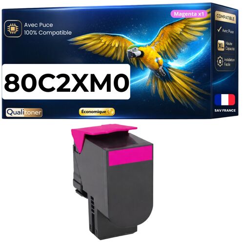 Toner compatible pour Lexmark 80C2XM0 80C2XME 80C0X30 802XM CX510 Magenta 4000 Pages