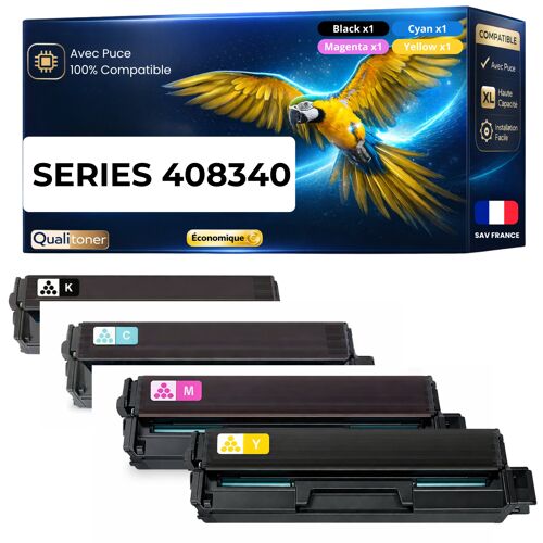 Pack de 4 Toners compatible pour Ricoh MC250 Noir Cyan Magenta Jaune 6 900 - 6 300 Pages