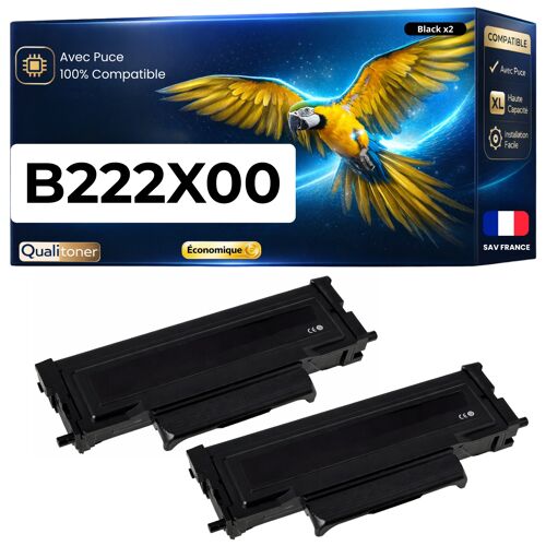 Pack de 2 Toners compatible pour Lexmark B222X00 Noir 6000 Pages