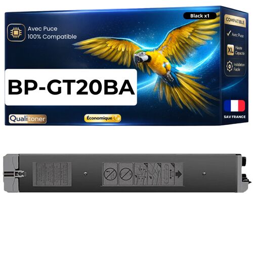 Toner BPGT20BA BP-GT20BA compatible pour Sharp 22 10 20 25 Noir Haute capacité avec puce 18000 pages
