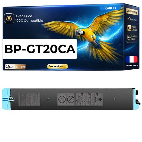 Toner BPGT20CA BP-GT20CA compatible pour Sharp 22 10 20 25 Cyan Haute capacité avec puce 10000 pages
