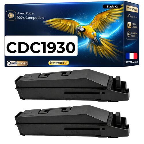 Pack de 2 Toners compatible pour Triumph-Adler 1T02LK0UTC 653010010 CDC1930 DCC2930 Noir 25000 Pages