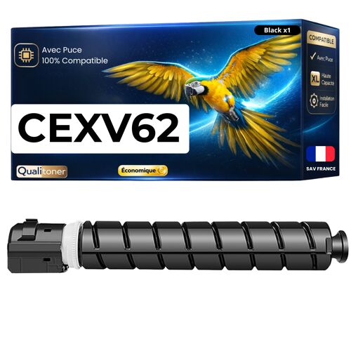 Toner C-EXV62 C-EXV62 compatible pour Canon 4825 4835 4845 Noir Haute capacité avec puce 36000 pages
