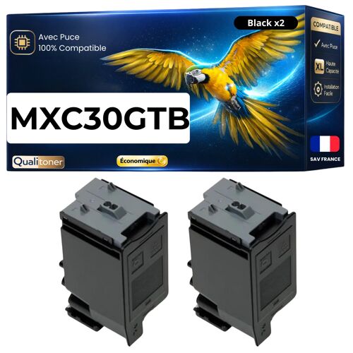 Pack de Toners compatible pour Sharp MXC30GTB MX-C30GT-B Noir 6000 Pages