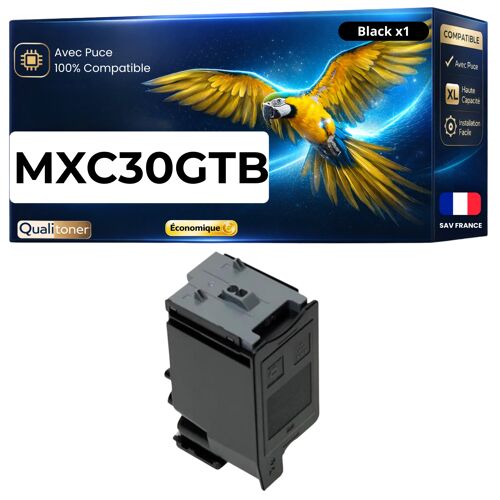 Toner compatible pour Sharp MXC30GTB MX-C30GT-B Noir 6000 Pages