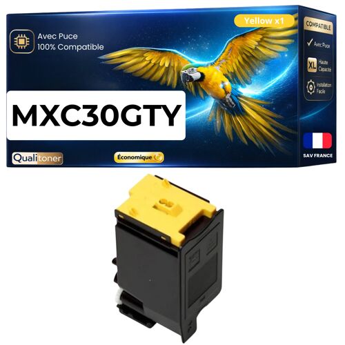 Toner compatible pour Sharp MXC30GTY MX-C30GT-Y Jaune 6000 Pages