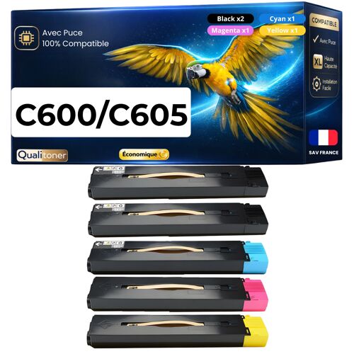 Pack 5 Toner 006R01734 006R01735 006R01736 006R01737 compatible pour Xerox 9065 9070 Noir et Couleurs