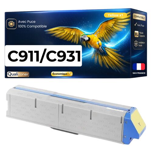 Toner 45536413 compatible pour OKI 931 Jaune Haute capacité avec puce 24000 pages