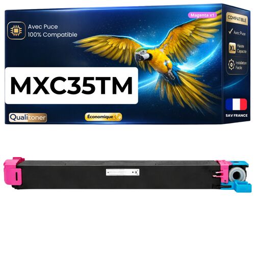 Toner compatible pour Sharp MXC35TM MX-C35TM Magenta 6000 Pages