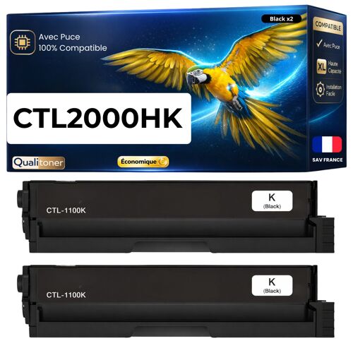 Pack de 2 Toners compatible pour Pantum CTL2000HK Noir 3 500 Pages