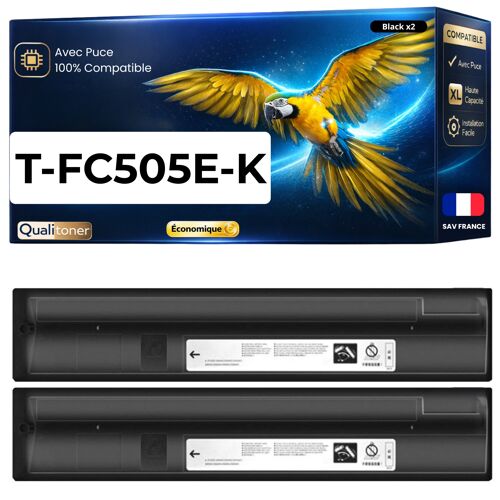 Pack de 2 Toners compatible pour Toshiba T-FC505EBK 6AJ00000139 Noir 38400 Pages