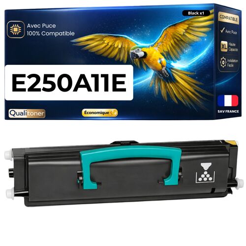 Toner compatible pour Lexmark E250A11E Noir 3500 Pages