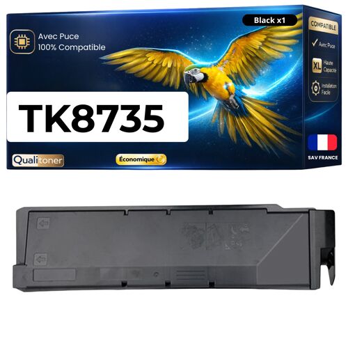 Toner TK8735 TK8735K 1T02XN0NL0 compatible pour Kyocera 7052 8052 Noir Haute capacité avec puce 85000 pages