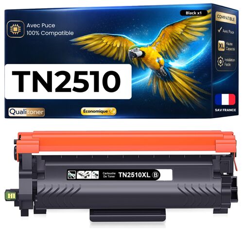 Toner compatible pour Brother TN2510XL Noir 3000 Pages