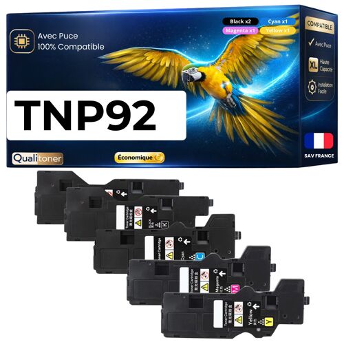 Pack 5 Toner TNP-92K TNP-92C TNP-92M TNP-92Y compatible pour Konica Minolta 3120i Noir Cyan Magenta Jaune