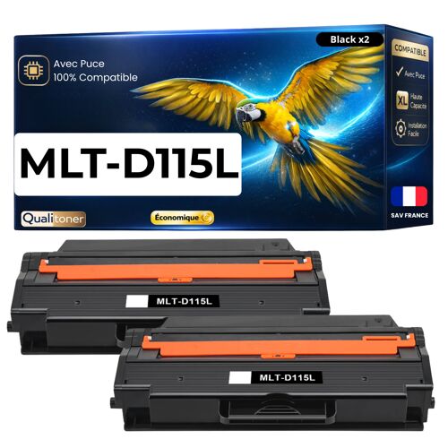 Pack de 2 Toners compatible pour Samsung MLT-D115L Noir 3000 Pages
