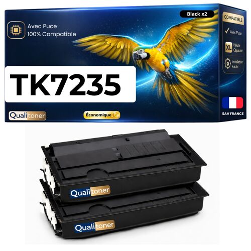 Pack de 2 Toners compatible pour Kyocera TK7235 Noir 35 000 Pages