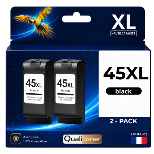 Pack 2 Cartouches 45 51645AE compatible pour HP Noir 930 pages Haute capacité avec puce
