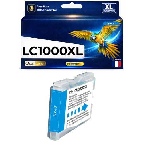 Cartouche LC970 LC1000C compatible pour Brother DCP 130C 135C 150C Cyan Haute capacité avec puce 400 pages