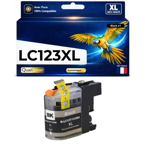 Cartouche LC123XL LC121XL compatible pour Brother DCP J132W J152W J172W Noir Haute capacité avec puce 800 pages