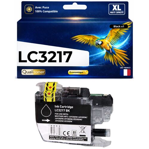 Cartouche LC3217 LC3217 compatible pour Brother MFC J5330DW J6530DW Noir Haute capacité avec puce 550 pages