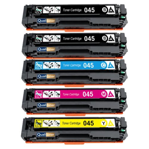 045 CRG045 CRG-045 Pack 4 Toners Noir Cyan Magenta Jaune compatible pour Canon iSENSYS LBP611Cn MF633Cdw avec puce