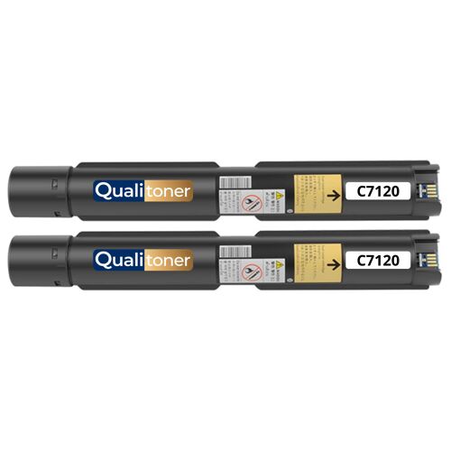 006R01824 Pack 2 Toners compatibles pour Xerox VersaLink C7100 C7120 C7125 C7130 DN Noir haute capacité avec puce 31300 pages