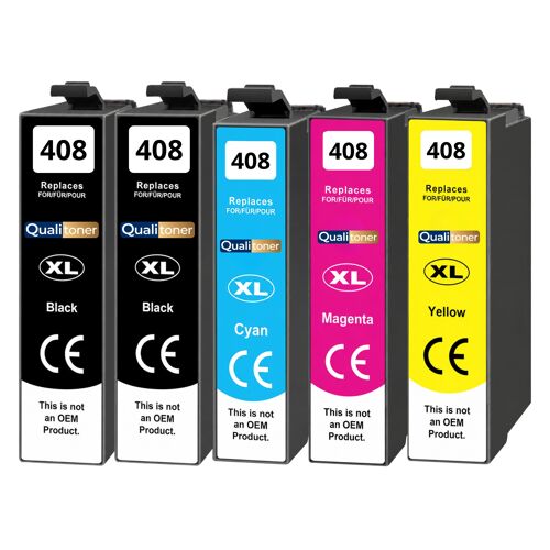 Cartouche 408XL compatible pour Epson WF-C4310DW WF-C4810DTWF Noirs et Couleurs avec puce Pack 5