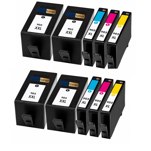 Pack 8 Cartouches 903XL 903 XL Couleur compatible pour HP OfficeJet Pro 6960 6970 Haute capacité avec puce résistante aux mises à niveau