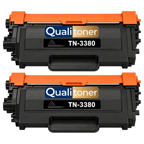 TN3380 TN3330 TN-3380 TN-3330 Pack 2 Toners compatibles Brother HL5440D HL5450DN HL5470DW HL6180DW MFC8510DN Noir avec puce
