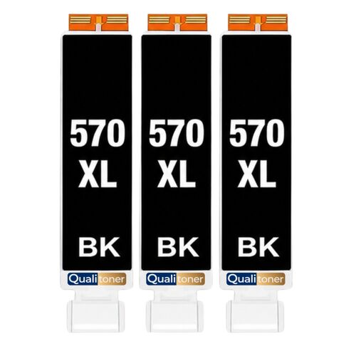 Pack 3 Cartouche PGI-570XL PGI 570XL compatible pour Canon Pixma MG5750 TS5050 Noir Haute capacité avec puce 500 pages