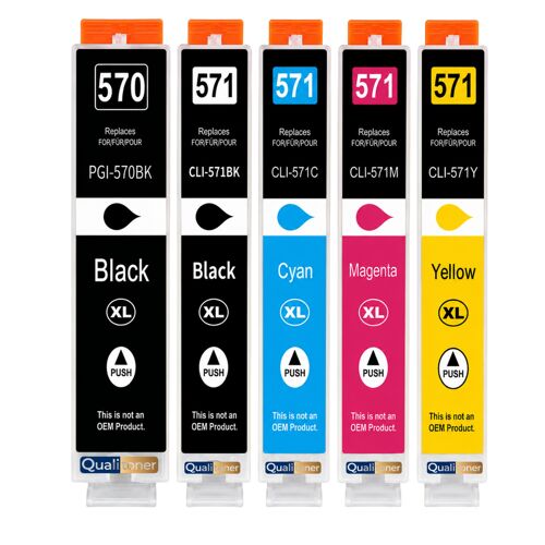 Pack 5 Cartouche CLI-571XL CLI 571XL compatible pour Canon Pixma MG5750 TS5050 Couleurs Haute capacité avec puce