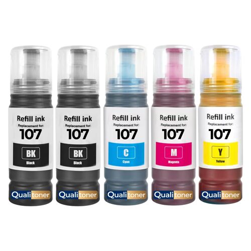 compatible pour Epson 107 C13T09B140 C13T09B240 C13T09B340 C13T09B440 haute capacité 3600 pages pack 5 x 70 ml