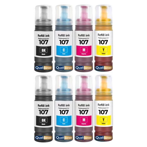 compatible pour Epson 107 C13T09B140 C13T09B240 C13T09B340 C13T09B440 haute capacité 3600 pages pack 8 x 70 ml