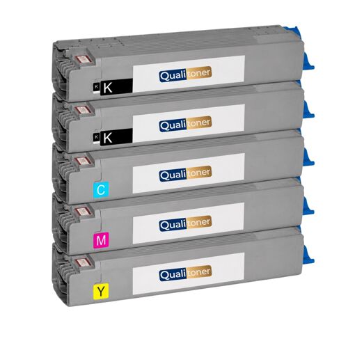 Toner 46471104 46471103 46471102 46471101 compatible pour OKI Noirs et Couleurs Haute capacité avec puce 7000 pages Pack 5