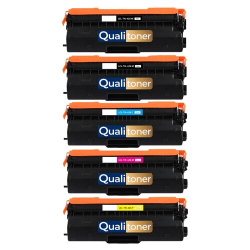 TN426 TN-426 compatible Brother pack 5 toners 2 Noirs Cyan Magenta Jaune avec puce HL-L8360CDW MFC-L8690CDW
