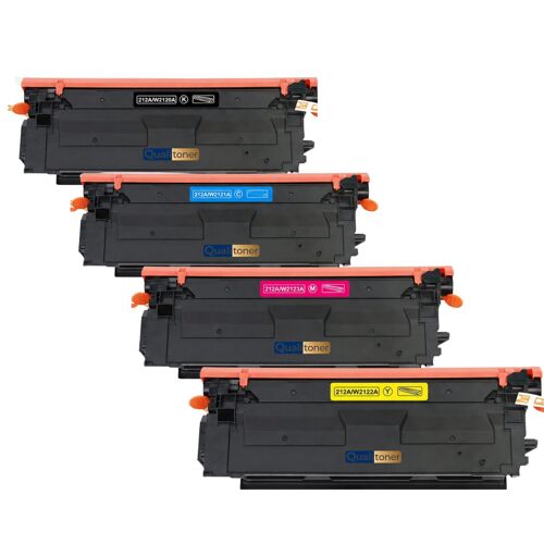 W2120A W2121A W2122A W2123A 212A 5 toners compatible pour HP Color LaserJet Enterprise M554dn M555dn M555x