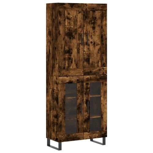 Buffet bahut commode armoire meuble de rangement organisateur cuisine salle de séjour salon haut 69,5 x 34 x 180 cm bois d'ingénierie marron 02_0033408